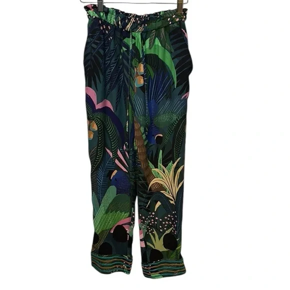 Farm Rio Pants Womens Ex-Small Tropique Embroidered Floral Anthropologie - Picture 3 of 15